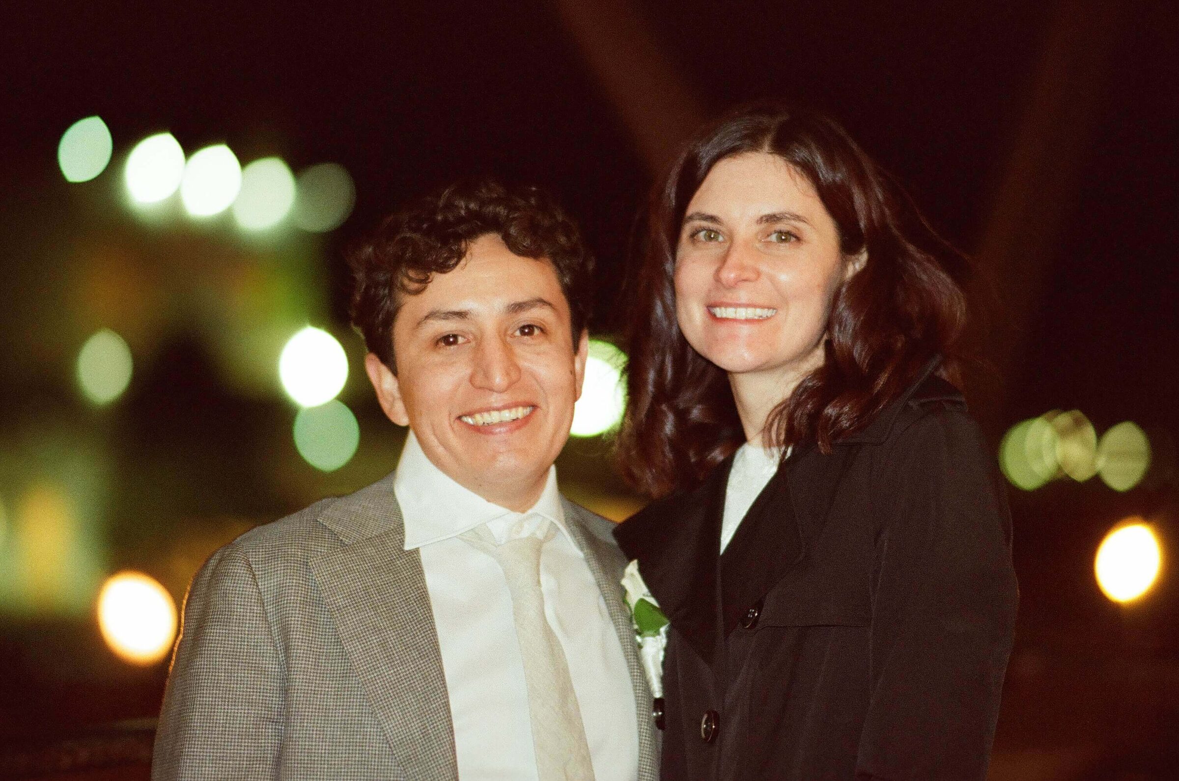 Super 8mm wedding film frame, the moment the groom was captured with the camera